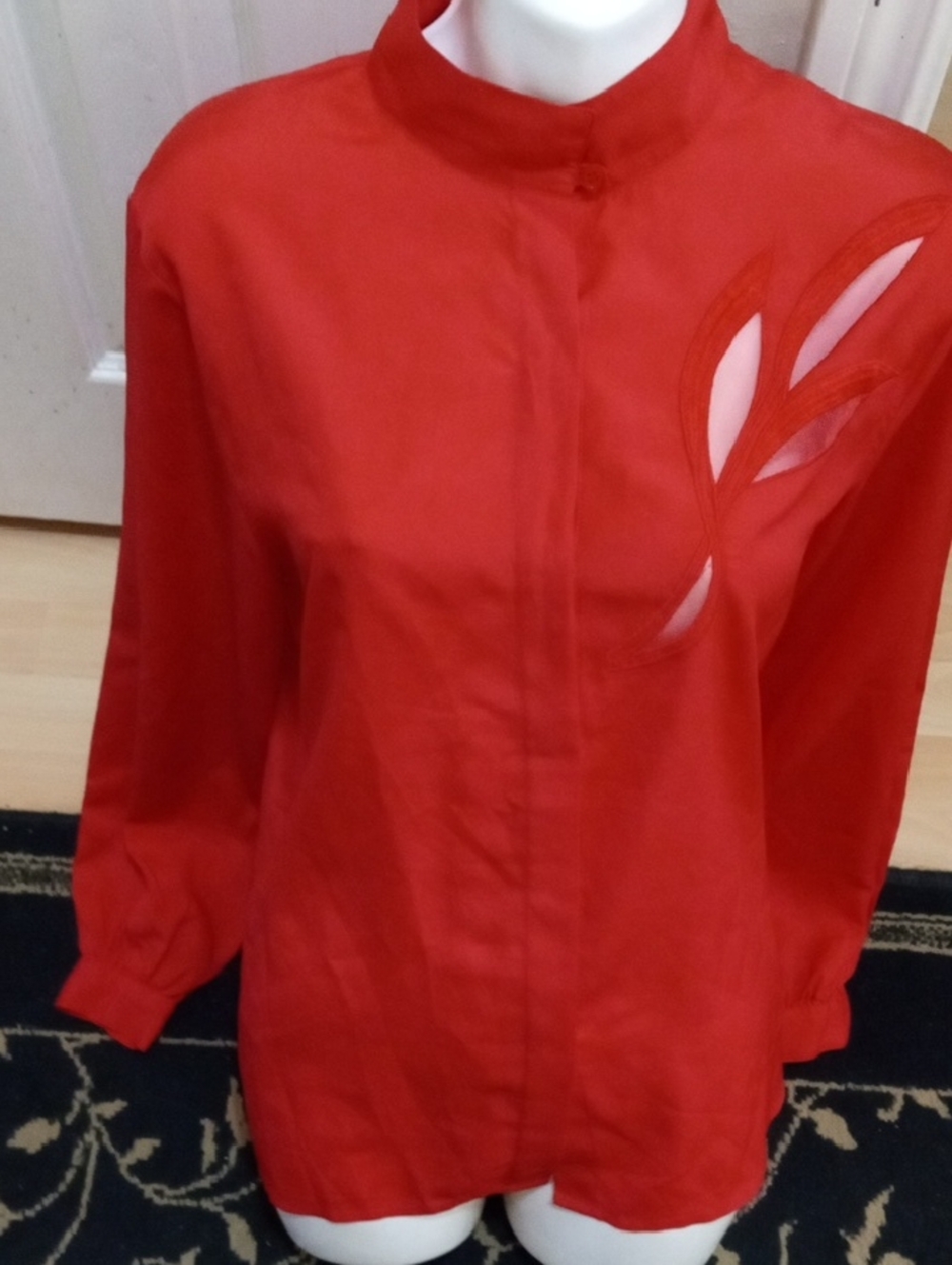 Take Extra 50% Off>>Red Women’s Cutout Blouse Vintage